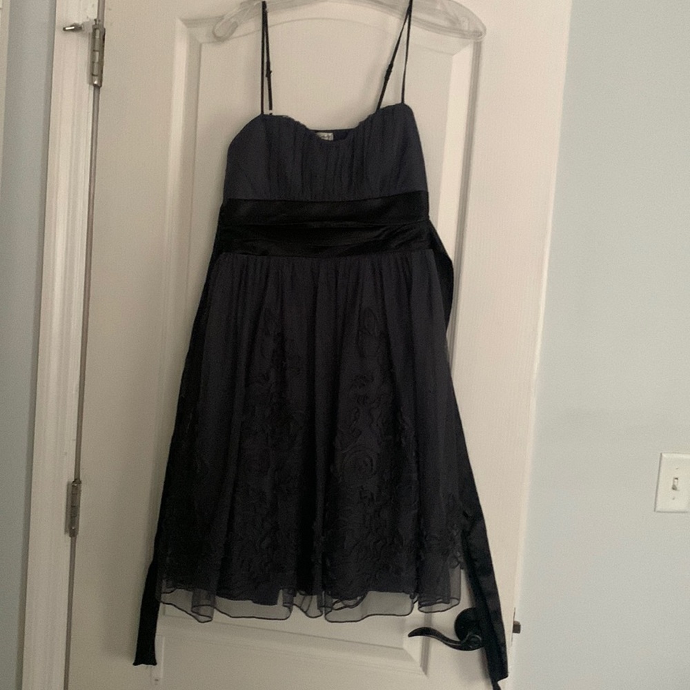 Beautiful black and sheer gray overlay dress.